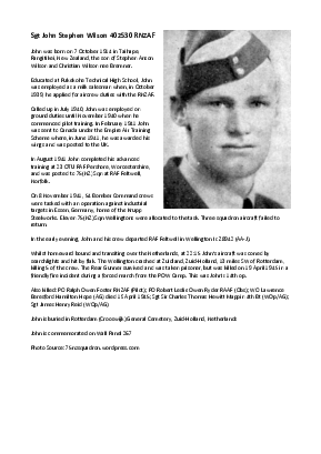 A preview of a PDF biography for Wilson, John Stephen
